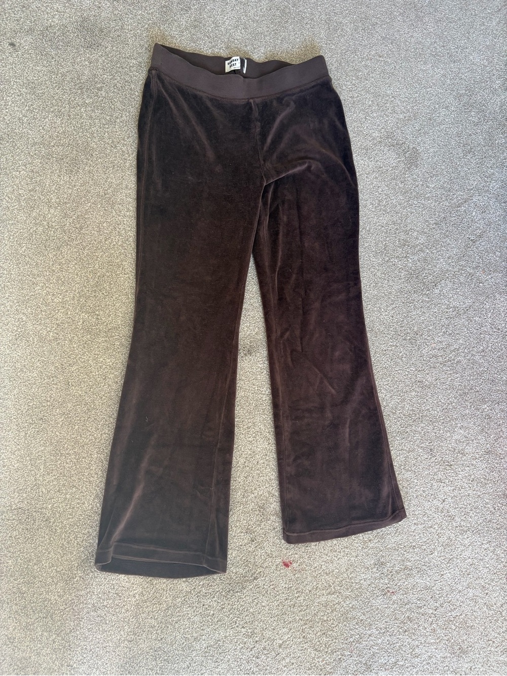 Brown Velour Flare Pants